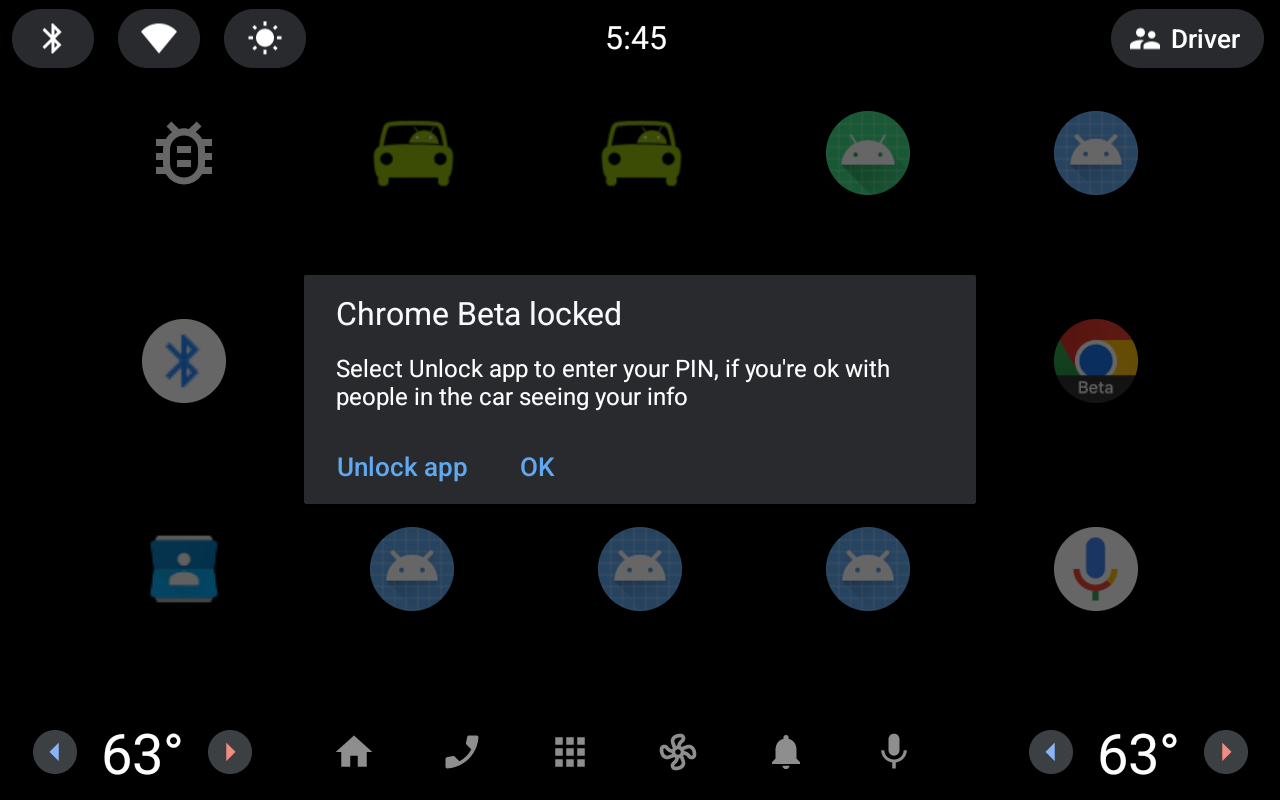 ロックされたアプリを開こうとしたときに表示されるアプリロックのプロンプト