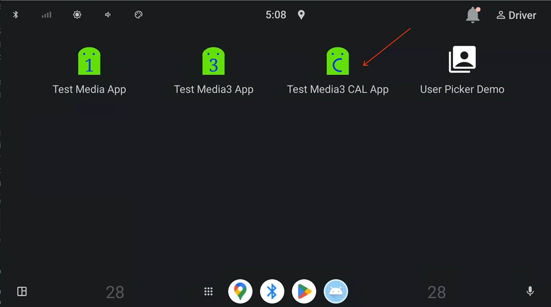 ทดสอบแอป CAL ของ Media3 ใน Car Launcher