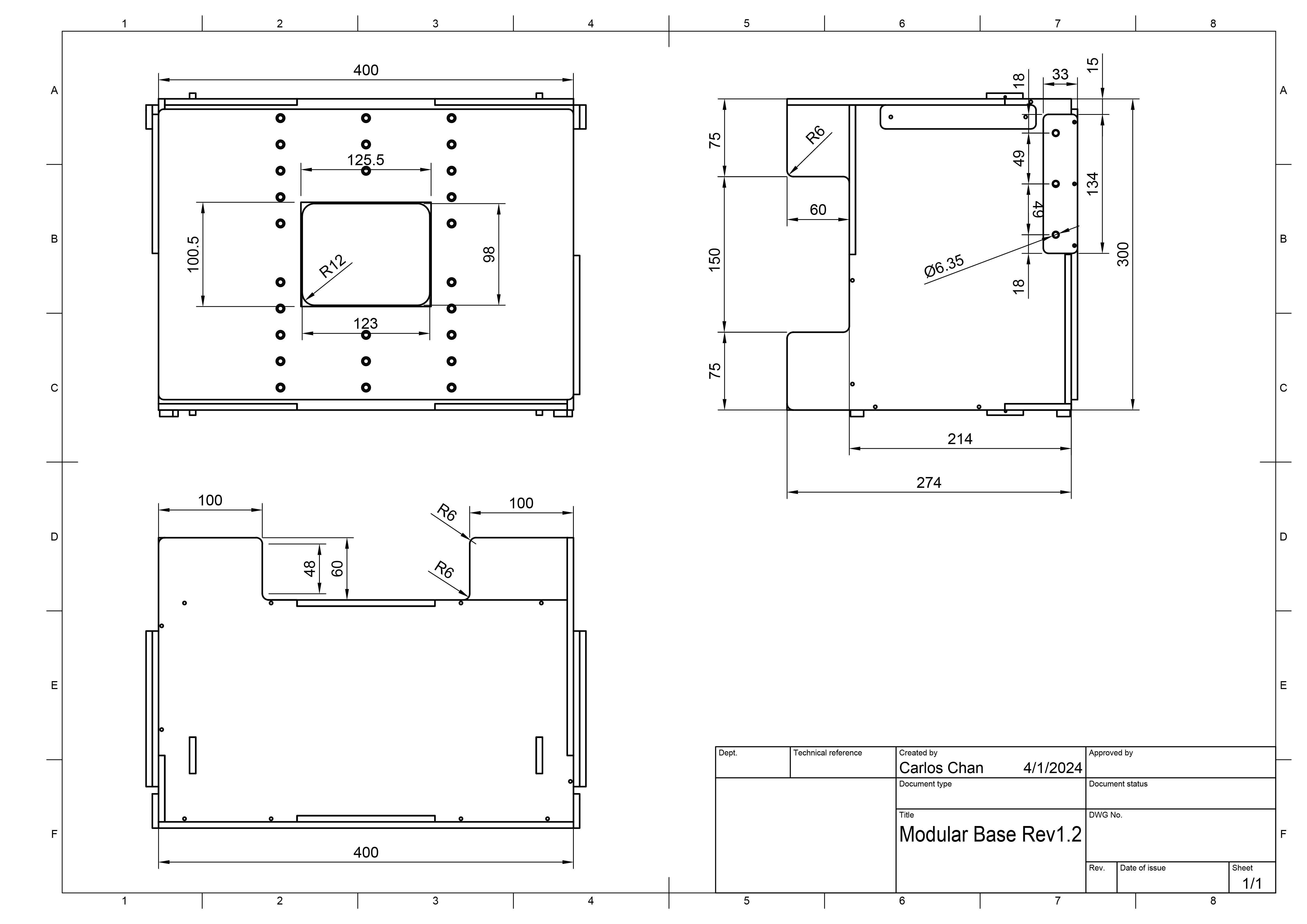 Gambar CAD Modular Base