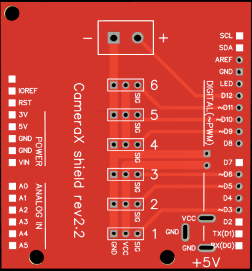 Top view of Arduino