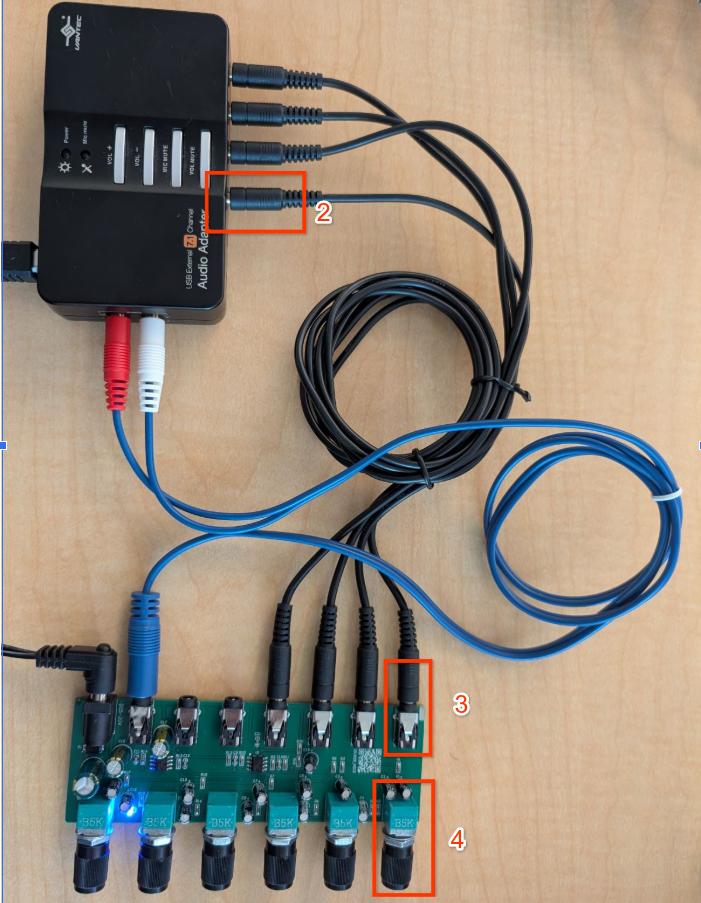 Connect Vantec output to mixer input