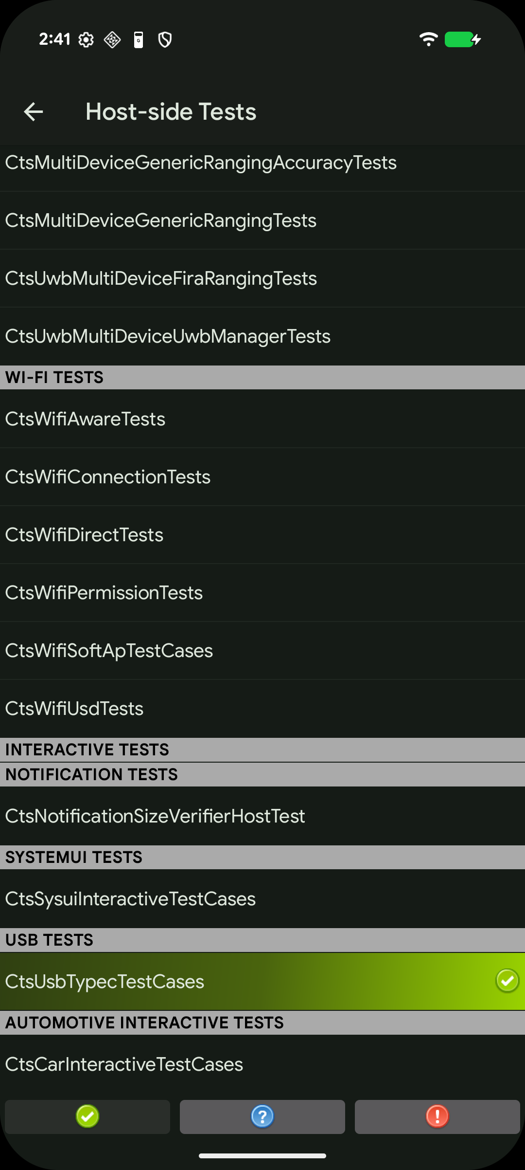 Host-side USB tests in CTS-V app