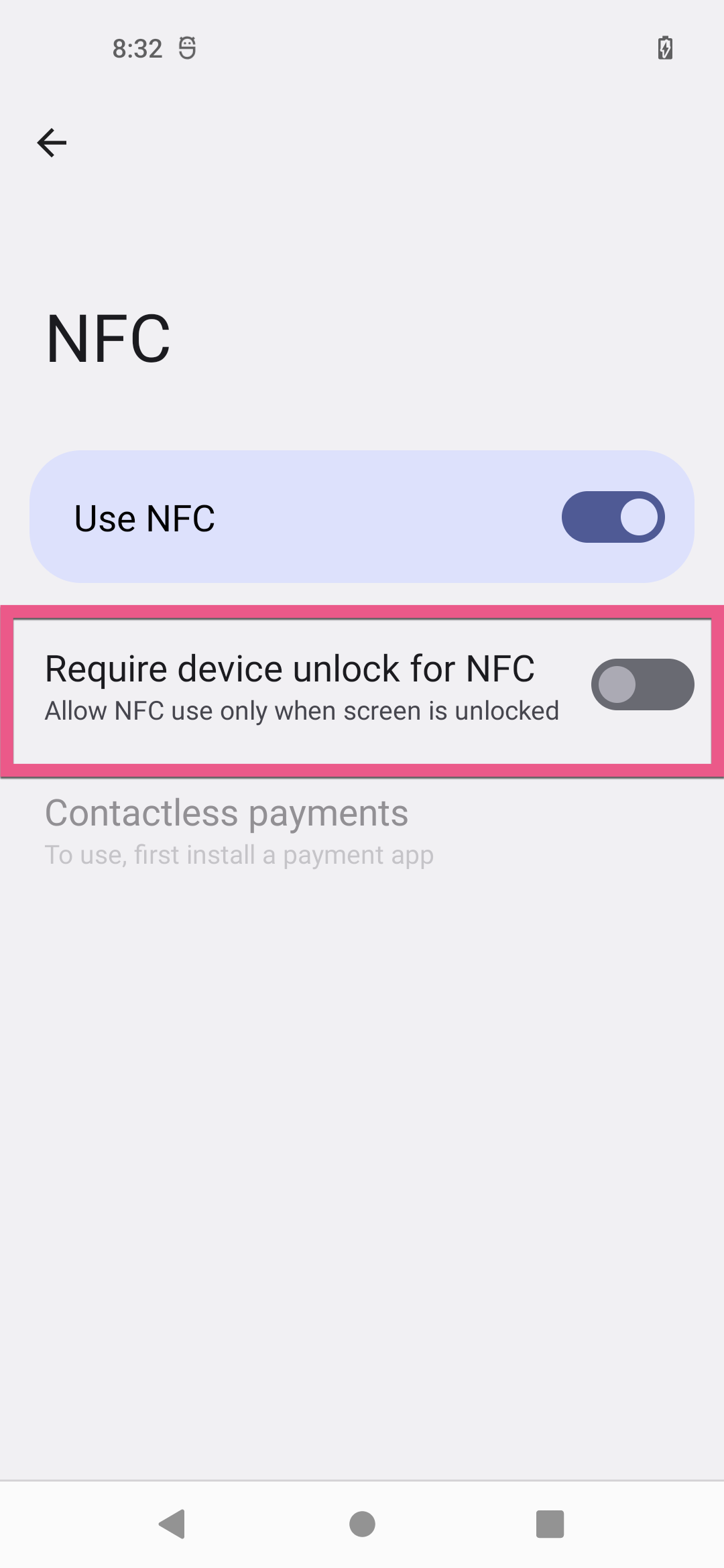 مسار واجهة المستخدم لتقنية الاتصال القصير المدى (NFC) الآمنة