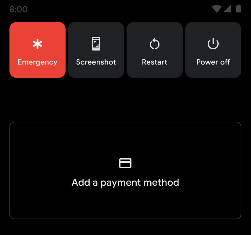 มุมมองสถานะว่างใน UI การเข้าถึงด่วนของ Wallet