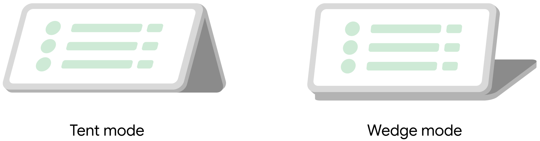 Tent and wedge foldable postures