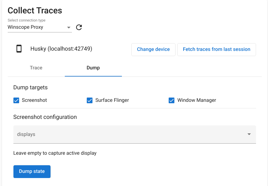 Dump state in Winscope