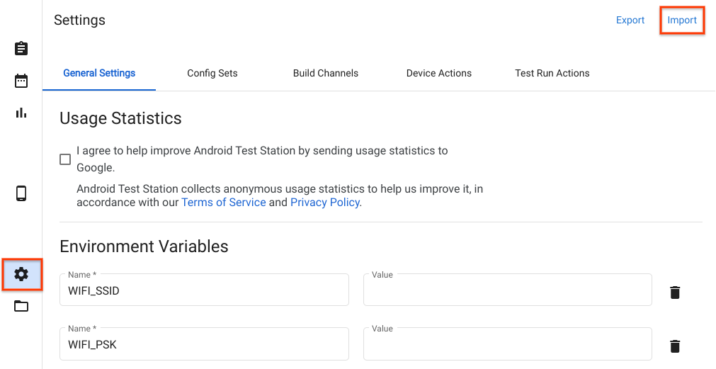 Cómo importar parámetros de configuración de host