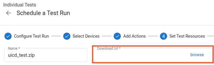 Selecionar o arquivo de teste